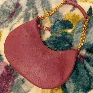 Vintage Henri Bendel Lilac Faux Ostrich Chain Bag